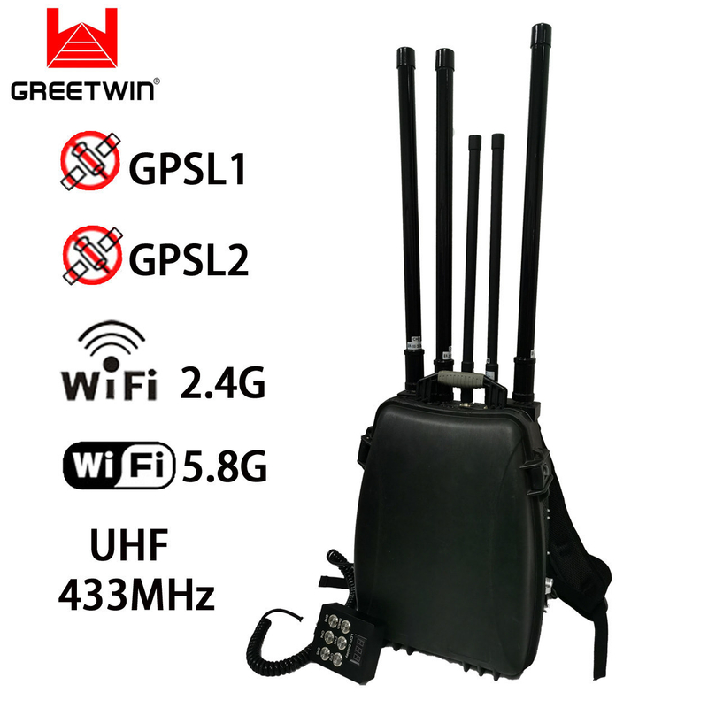 Рюкзак 140W 2km WiFi 2.4G 5.8G UAV Drone Jammer