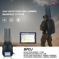 Рюкзак 400 МГц-6000 МГц 2 км диапазон FPV Drone Jammer 1-2 км детектор сигнала дронов