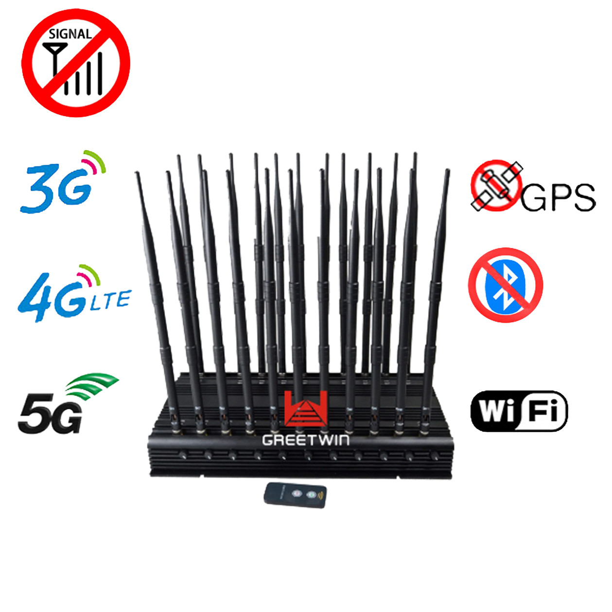 45W GPS L1 L2 L5 2g 3G 22 Антенны VHF UHF Jammer