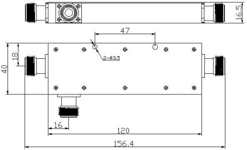 200 соединитель направленного ответвителя 10дБ 698-2700МХз НФ ретранслятора сигнала ватта мобильный